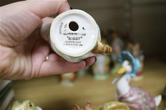 Fifteen Beswick Beatrix Potter figures, all Gold backstamp (four with some damage)